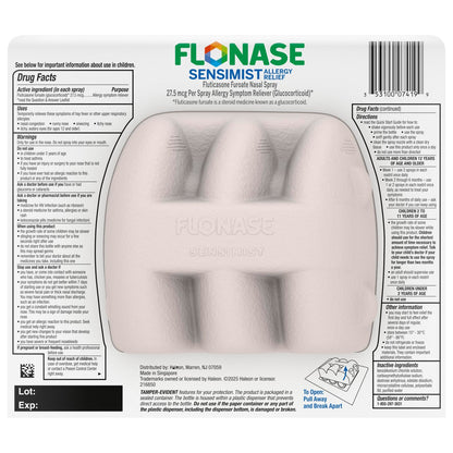 Flonase scent-free nasal mist bottle for allergy relief