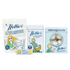 Nellie's Laundry Starter Pack with laundry soda, brightener, dryer balls, and stain stick