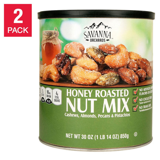 Savanna Orchards honey roasted nut and pistachio mix 30 oz 2-pack