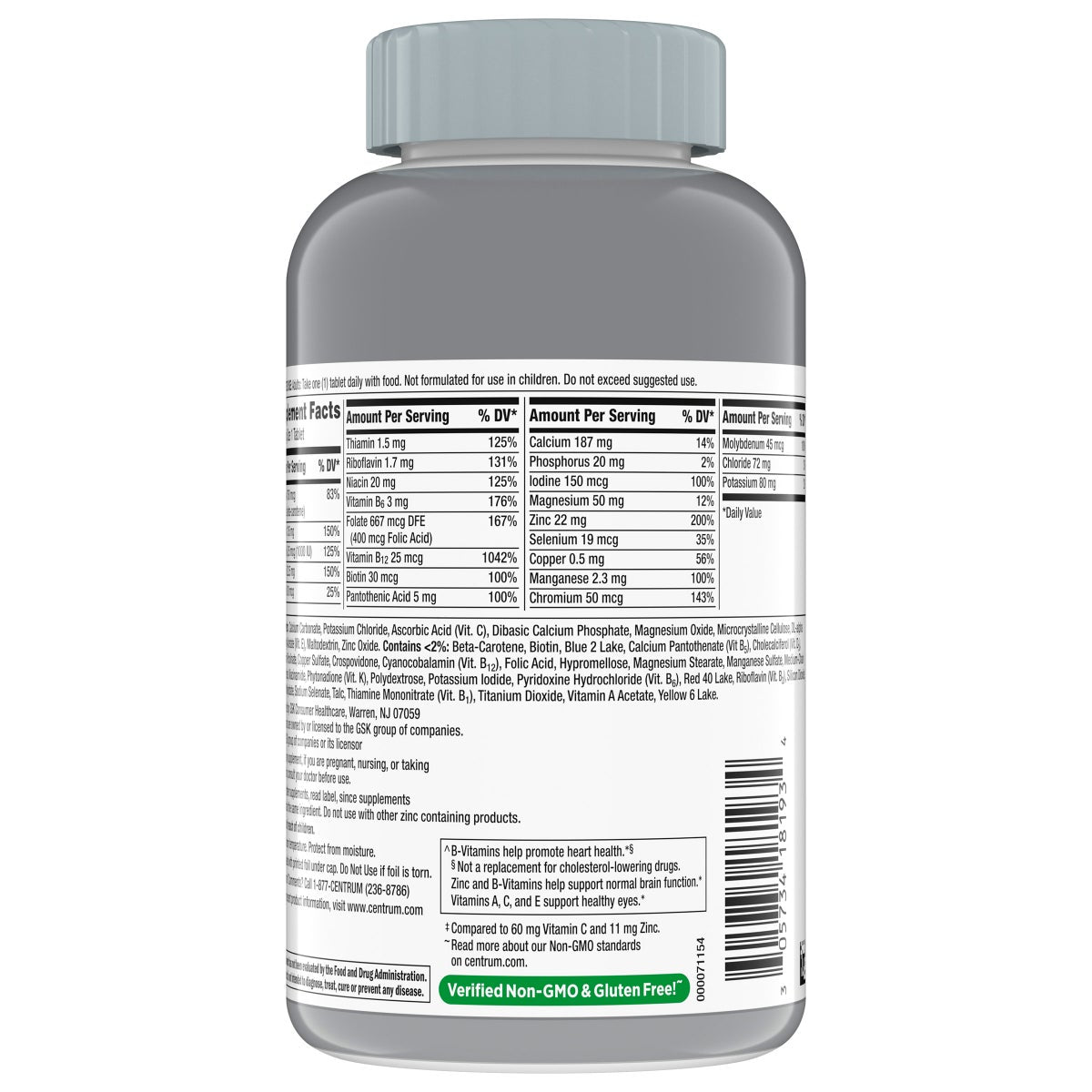 Centrum Silver adults 50+ tablets multivitamin bottle