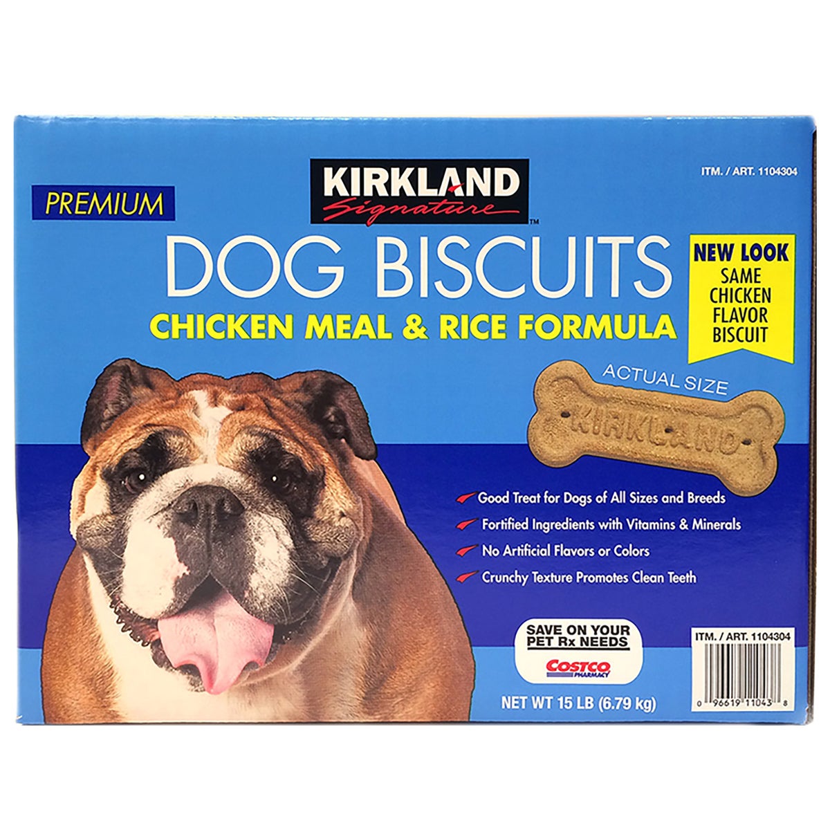 Kirkland Signature chicken meal and rice dog biscuits 15 lb