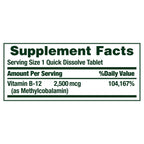 Quick dissolve vitamin B-12 tablets by Nature's Bounty