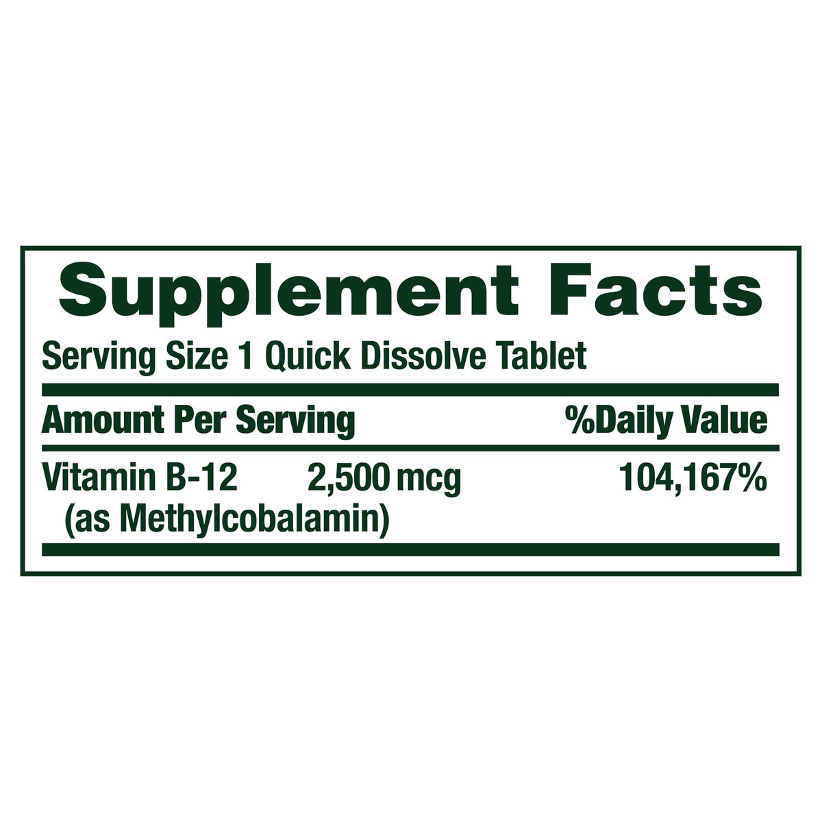 Quick dissolve vitamin B-12 tablets by Nature's Bounty