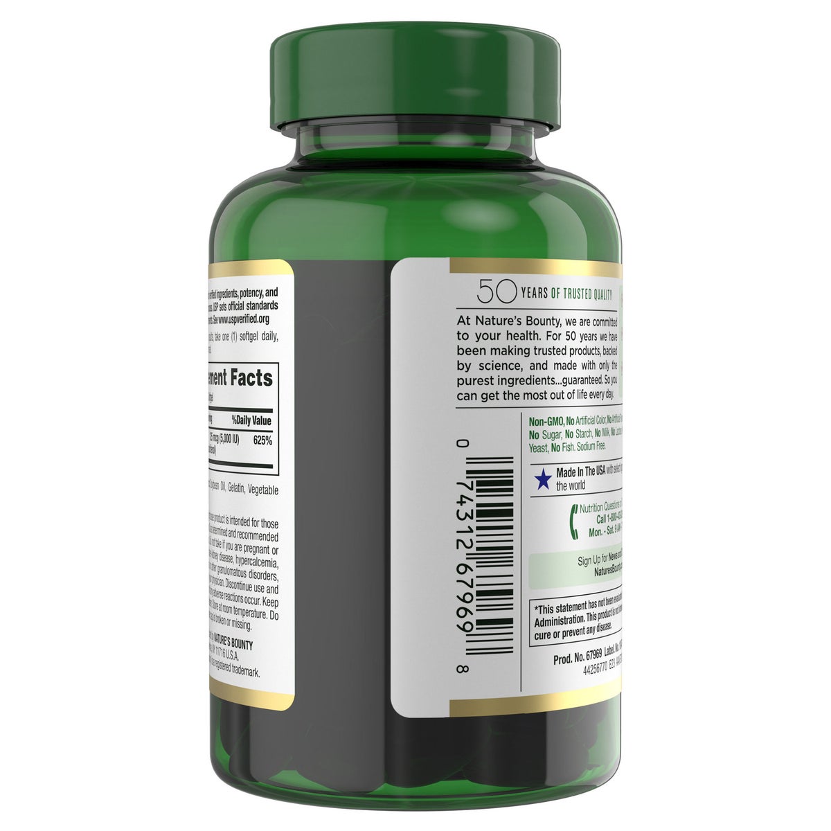 Nature's Bounty Vitamin D3 value-size softgel bottle
