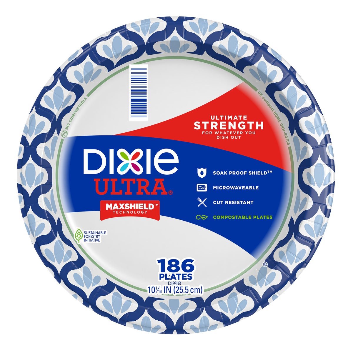 Dixie Ultra disposable paper plates pack front view