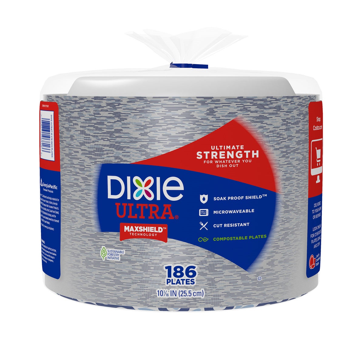 Dixie Ultra paper plates with soak proof shield