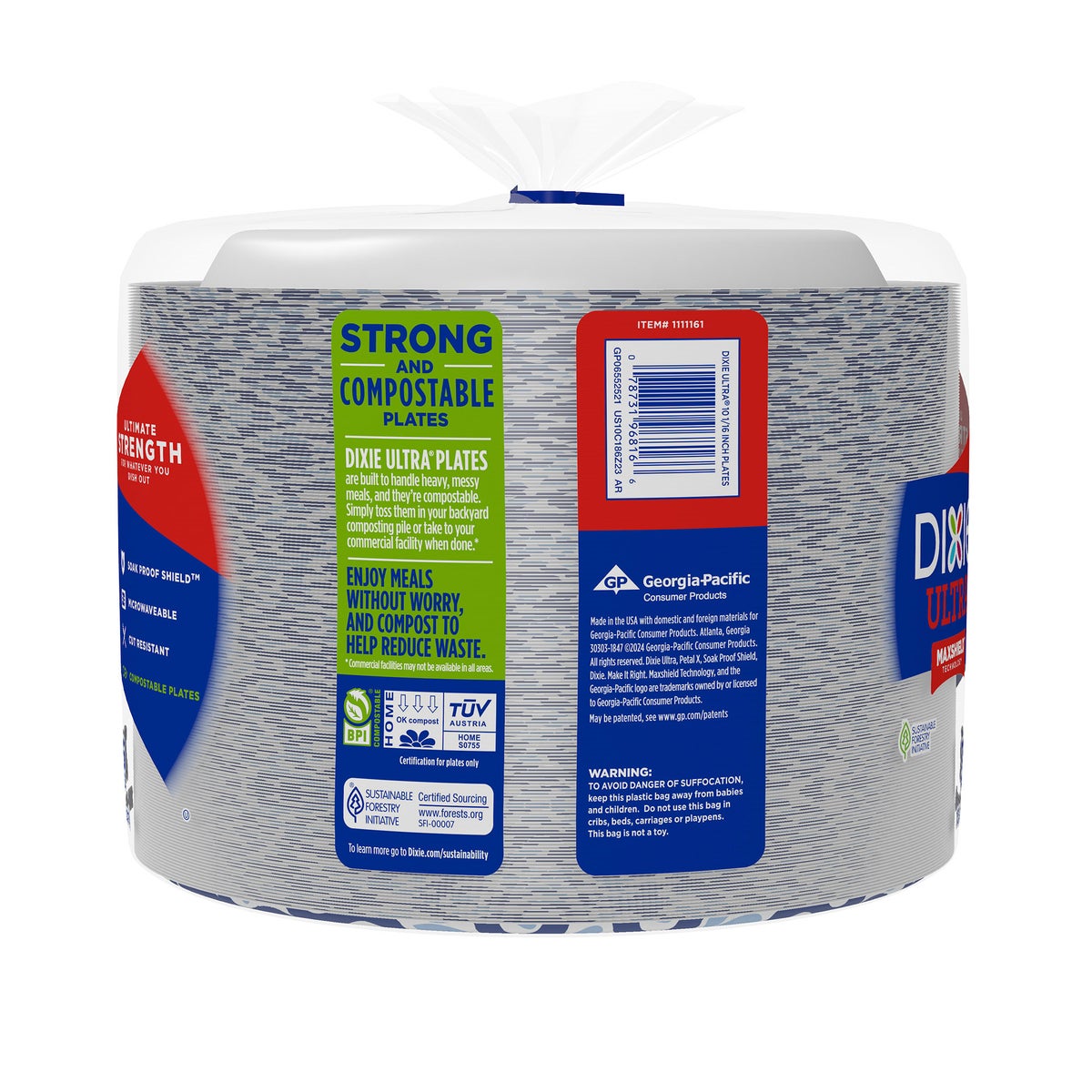 Dixie Ultra large white paper plates