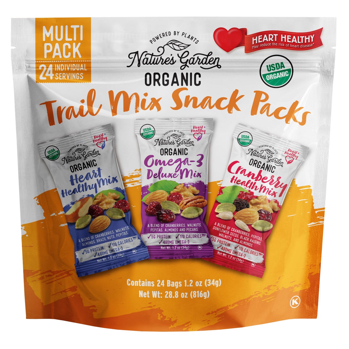 Nature's Garden organic trail mix snack packs 24-count variety pack