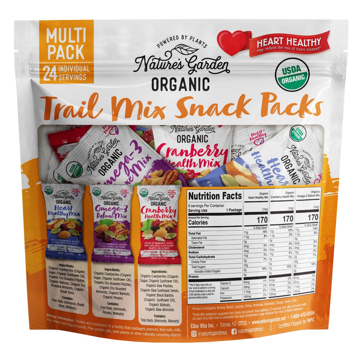 Nature's Garden 1.2 oz trail mix snack packs