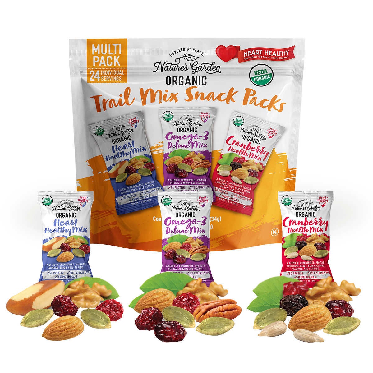 Individually portioned Nature's Garden snack packs