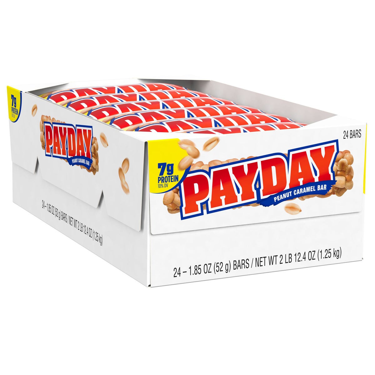 Close-up of PayDay candy bar packaging