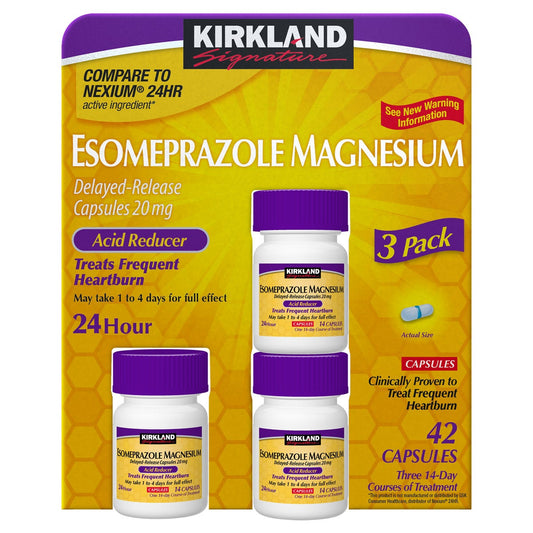 Kirkland Signature Esomeprazole 20 mg 42 capsules bottle