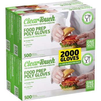 Medline clear-touch food prep poly gloves 2000 count