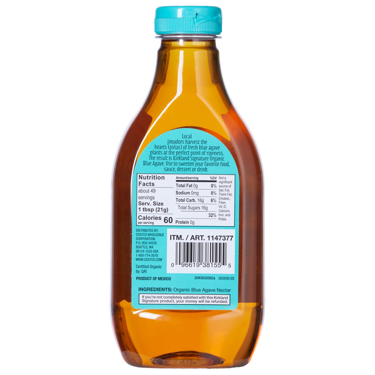 Kirkland Signature organic blue agave sweetener pack