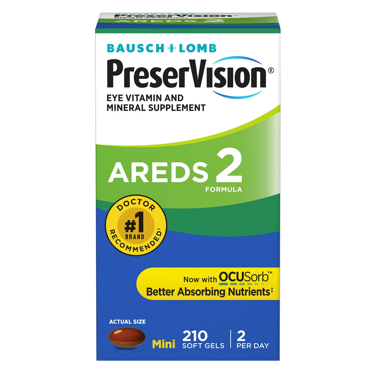 Bausch + Lomb PreserVision AREDS 2 Formula 210 soft gels