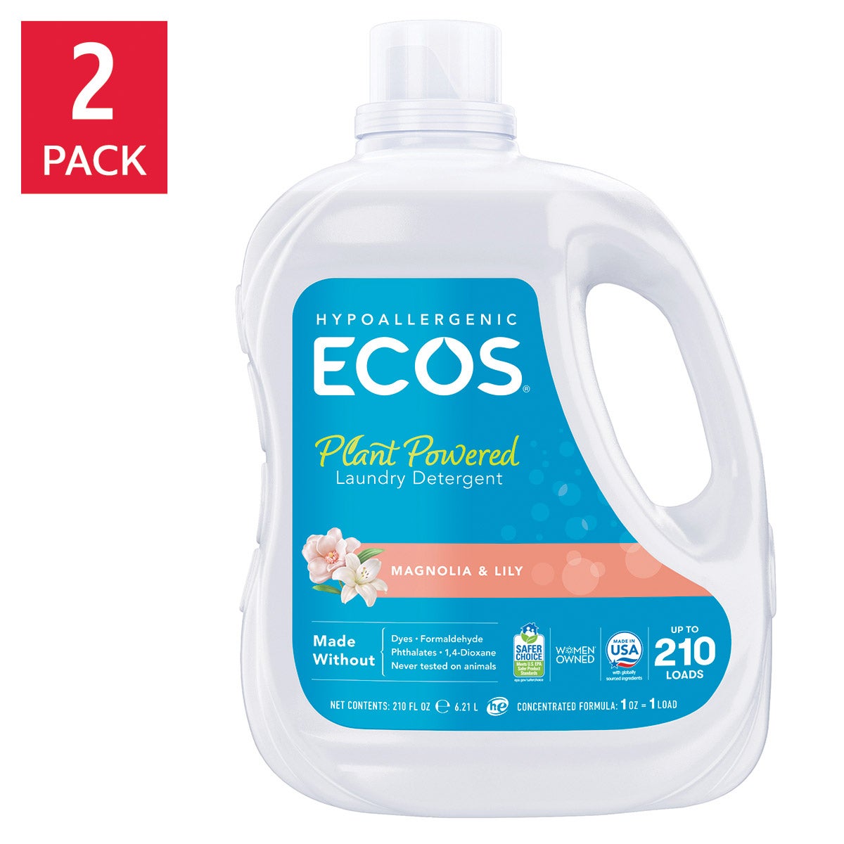 ECOS Magnolia & Lily liquid laundry detergent 2-pack