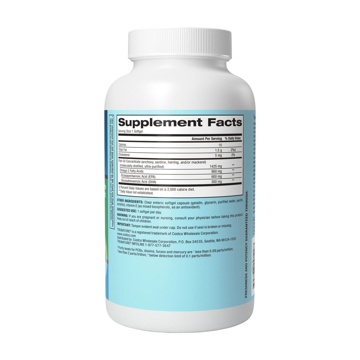trunature triple strength fish oil softgels supplement packaging