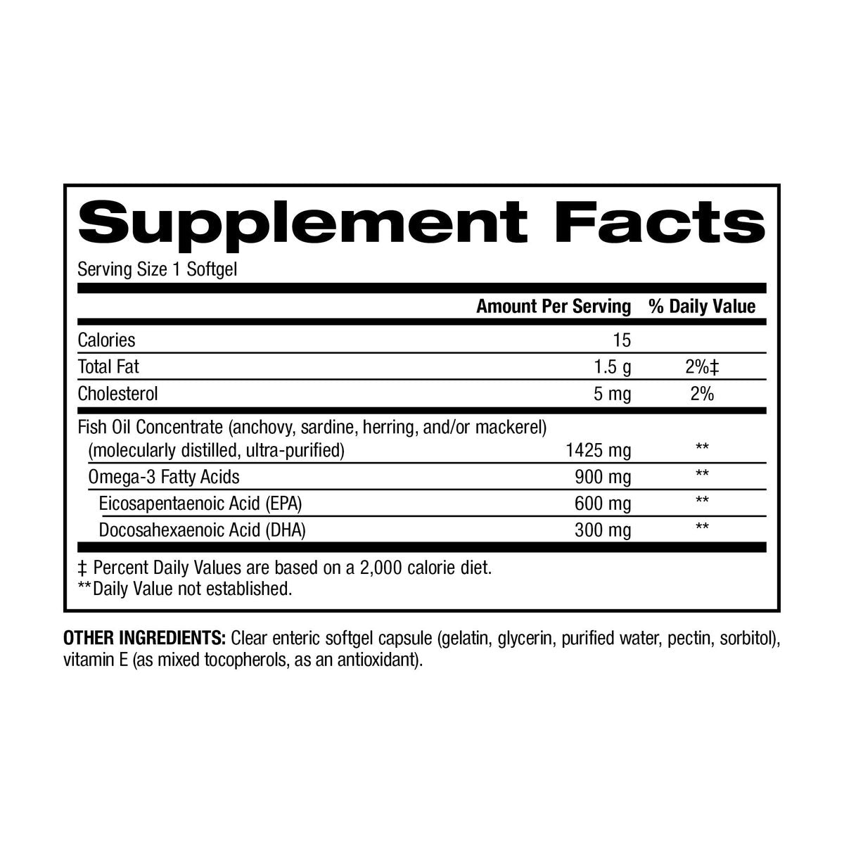 trunature 200-count omega-3 softgels daily supplement bottle