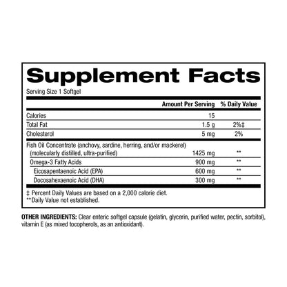 trunature 200-count omega-3 softgels daily supplement bottle