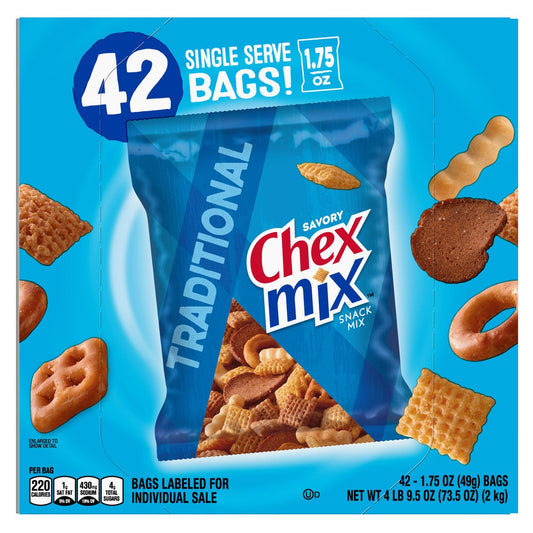 Chex Mix Traditional 1.75 oz snack packs 42 count