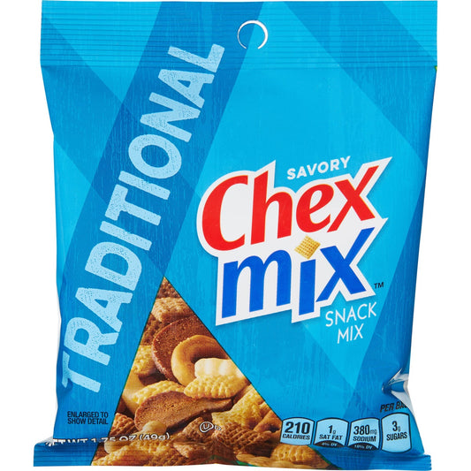 Box of Chex Mix Traditional individual snack bags