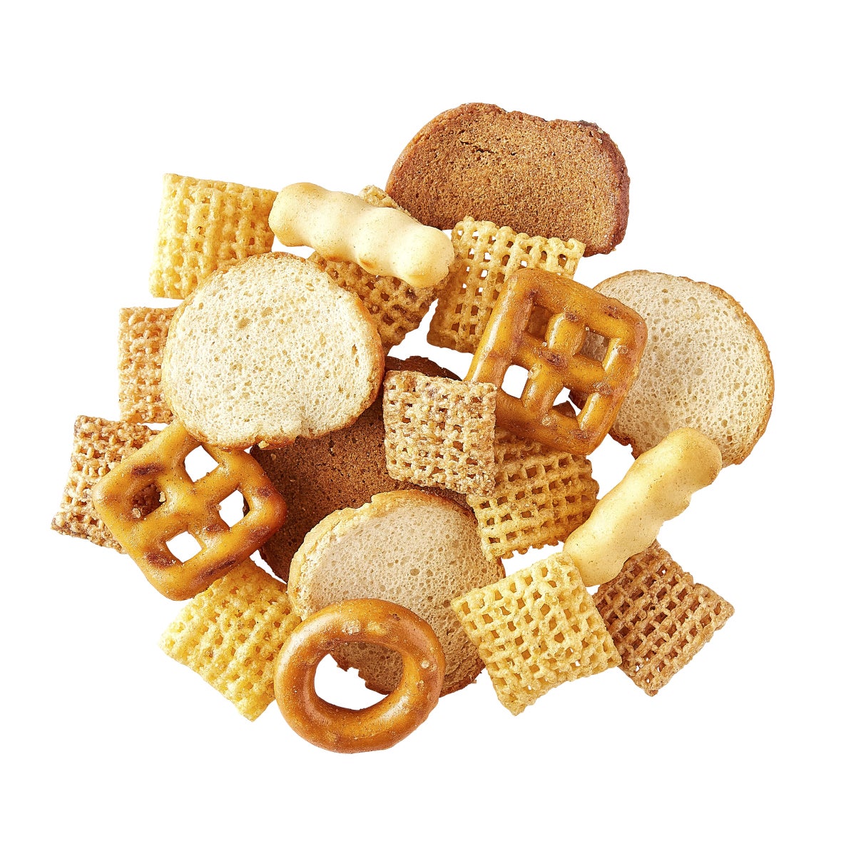 Individually packaged Chex Mix grab-and-go snacks
