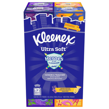 Kleenex Ultra Soft 3-ply facial tissue 12-pack