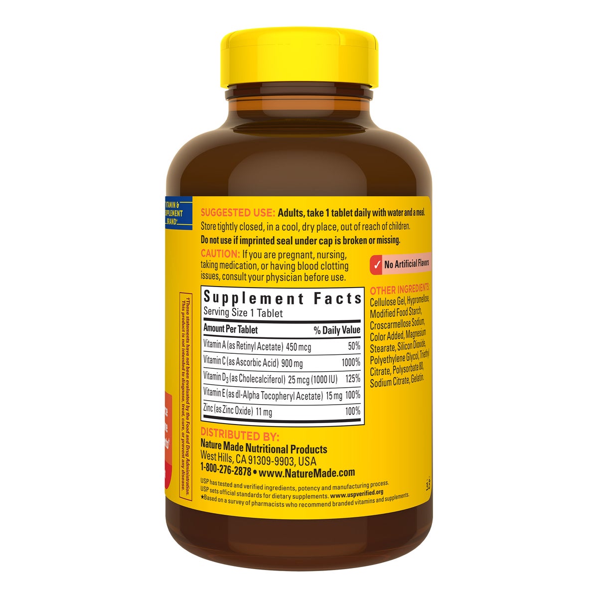 Nature Made vitamin C supplement front label
