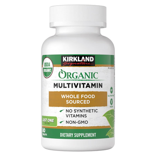 Kirkland Signature USDA Organic multivitamin bottle