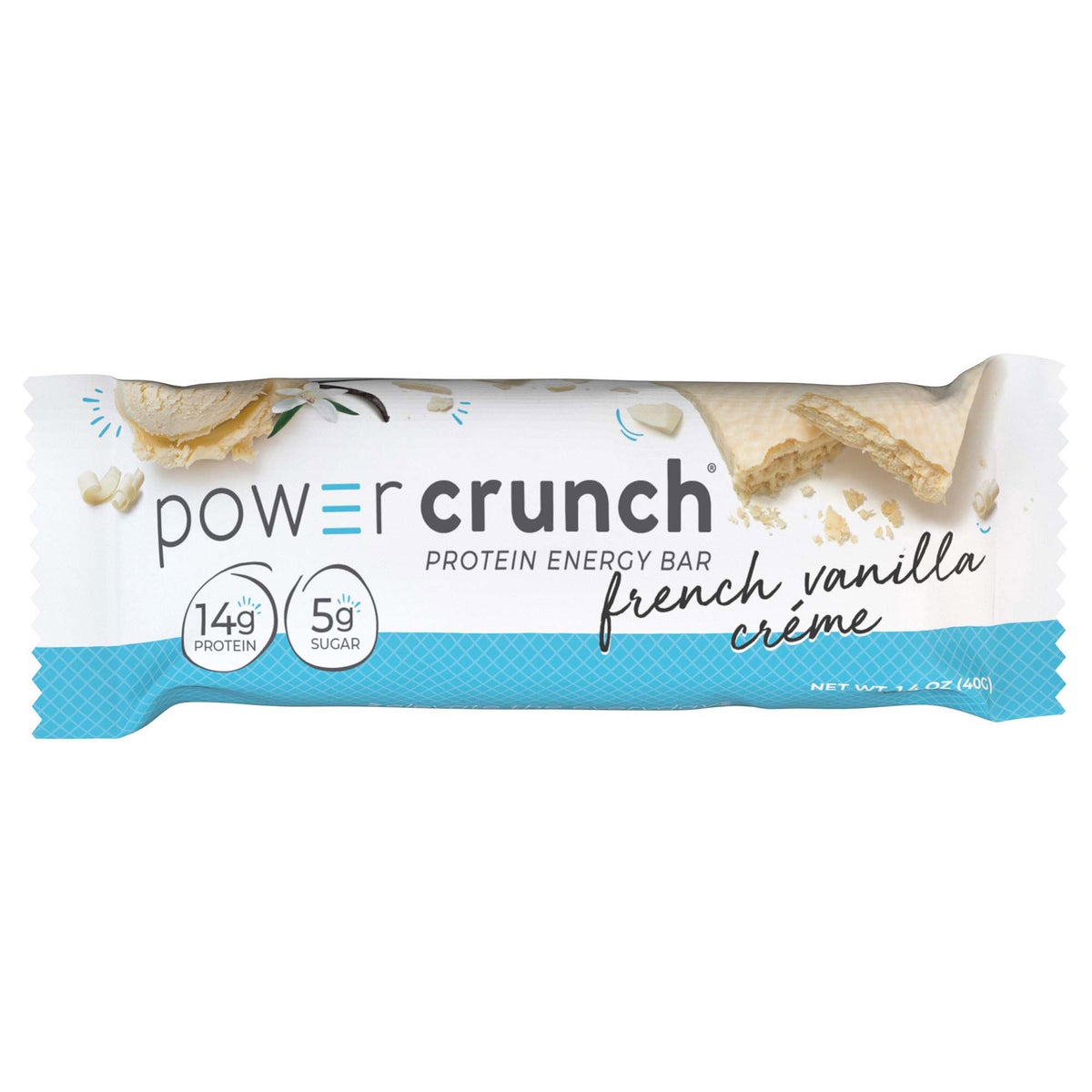 Power Crunch French Vanilla protein bar front label