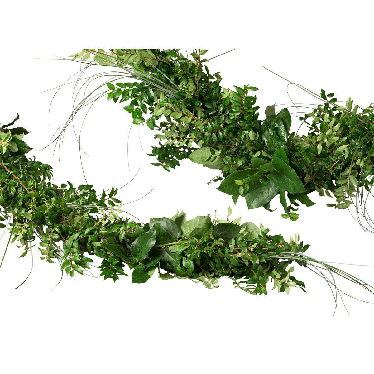 Fresh wedding garland with assorted greens