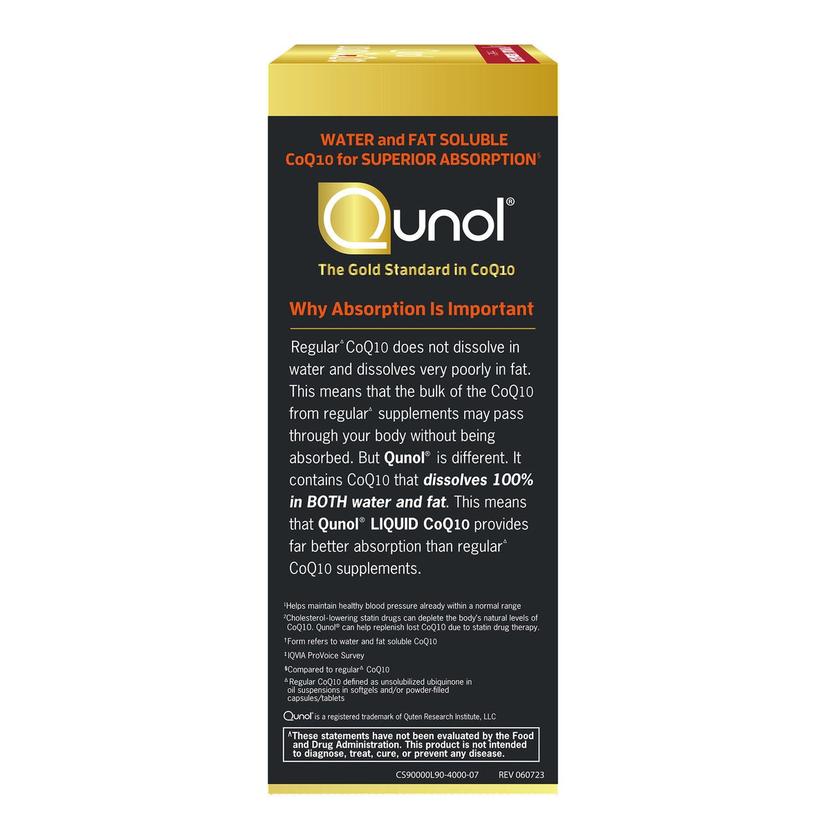 Qunol CoQ10 liquid supplement orange pineapple flavor