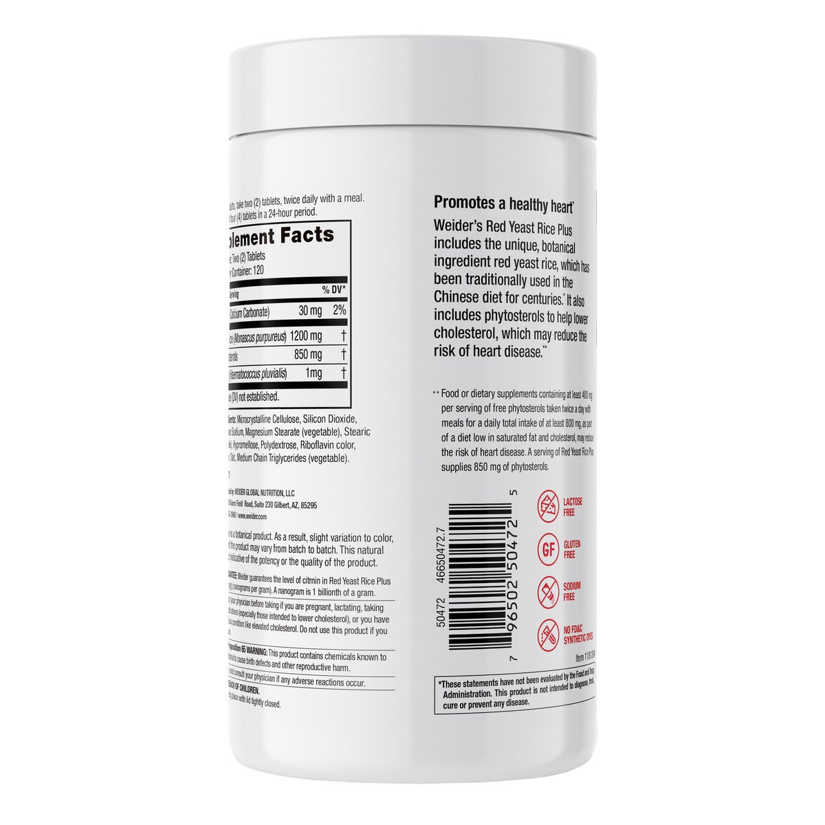 Weider Red Yeast Rice Plus front packaging