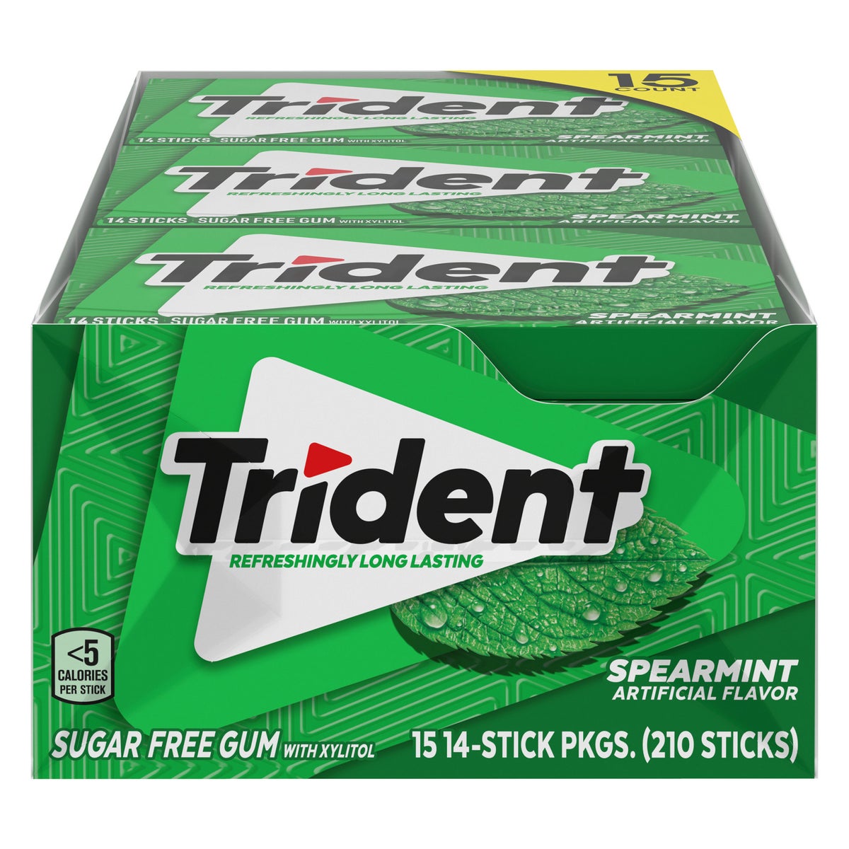 Trident sugar free spearmint gum 15-pack