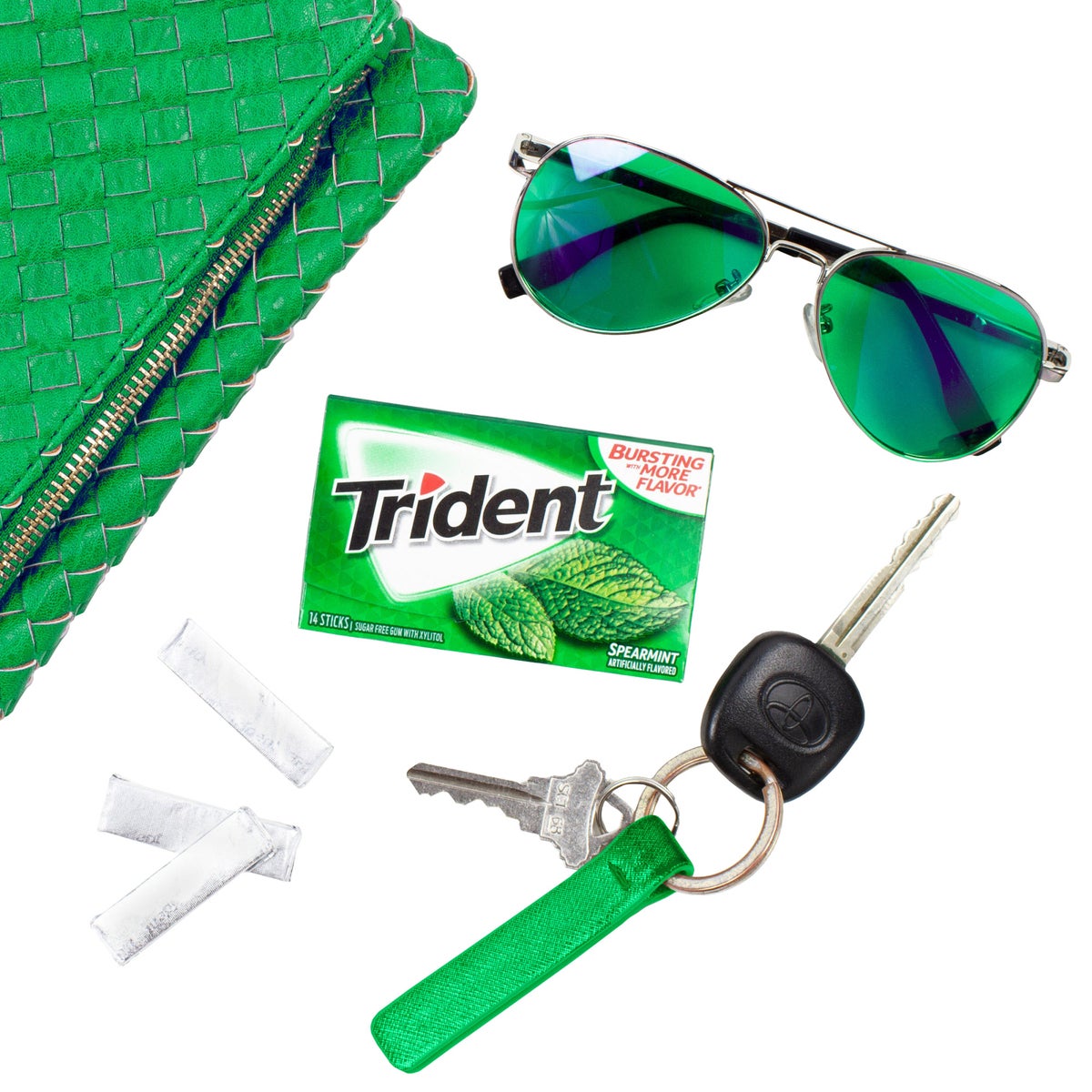 Sugar free Trident gum with 14 pieces per pack