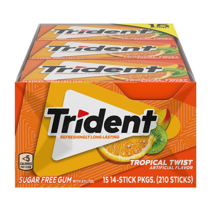 Trident Tropical Twist sugar free gum 15-pack