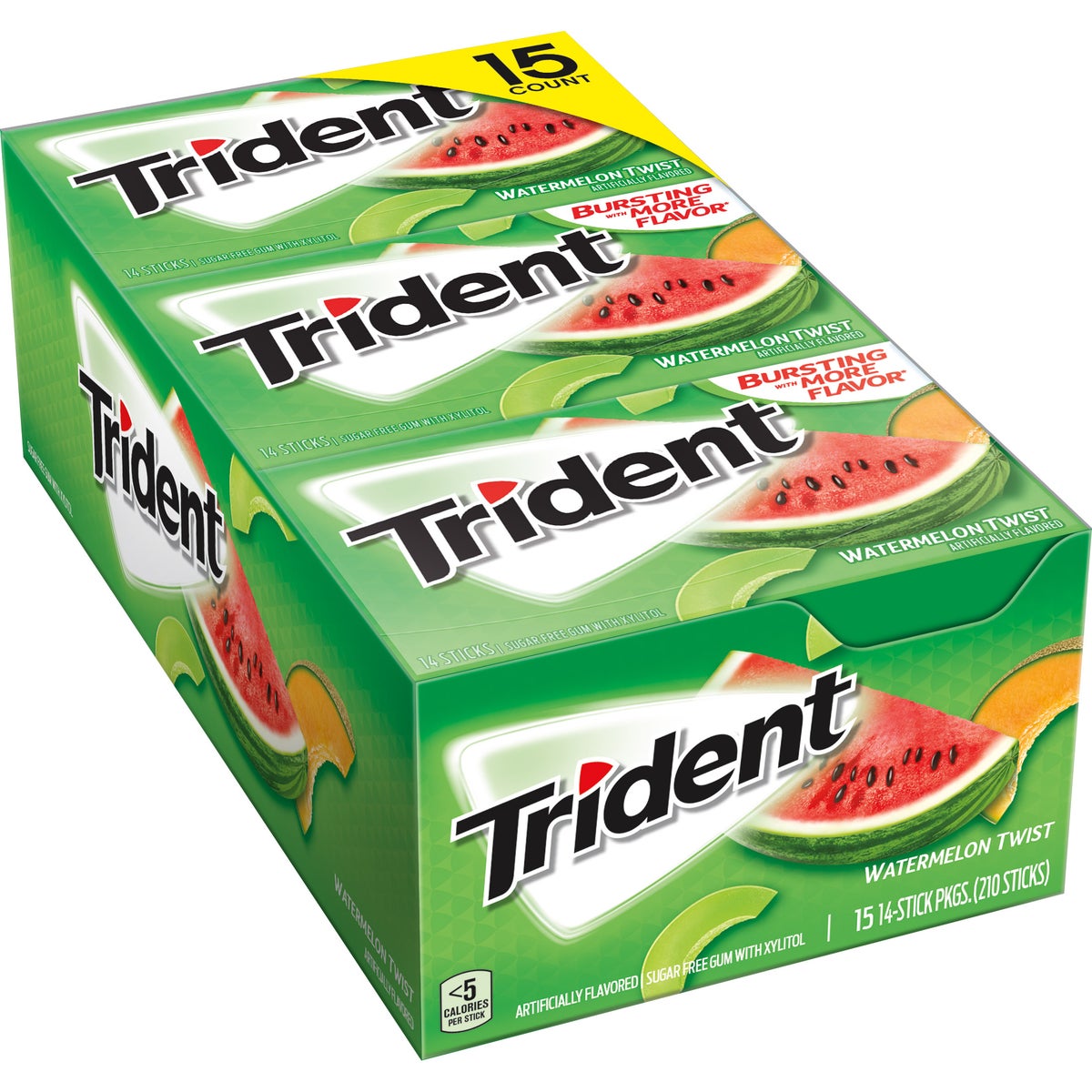 Trident Sugar Free Watermelon Twist gum 15-count pack