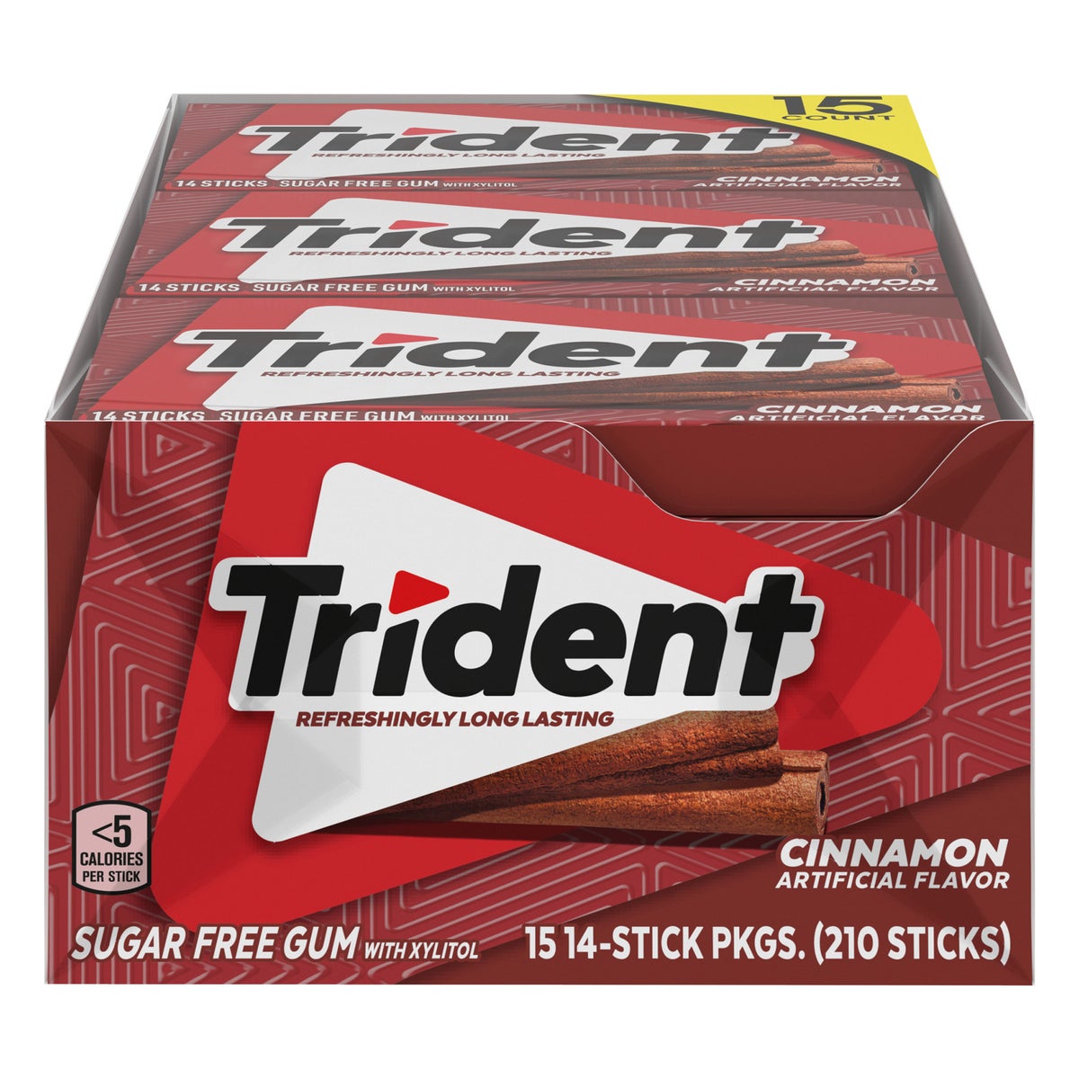 Trident sugar free cinnamon gum 15-count pack