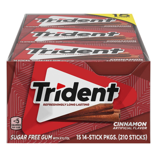 Trident sugar free cinnamon gum 15-count pack