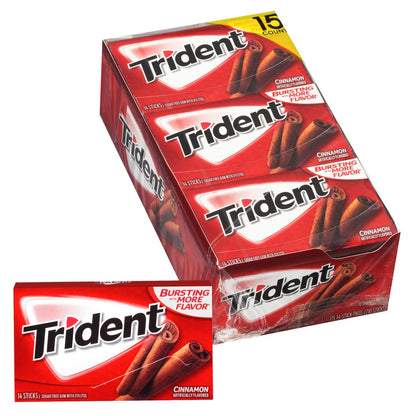 Trident cinnamon gum pack front view