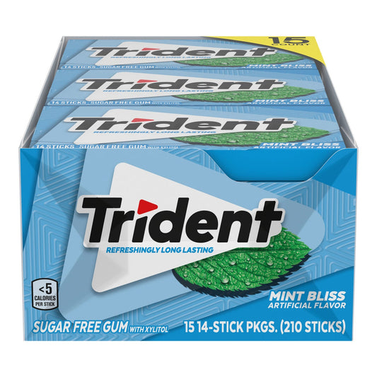 Trident Sugar Free Gum Mint Bliss 15-count pack