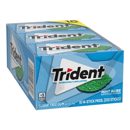Trident Mint Bliss sugar free gum 14 pieces