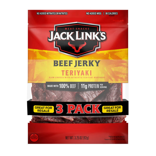 Jack Link's teriyaki beef jerky 3.25 oz 3-count