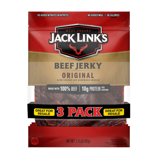 Jack Link's Original beef jerky 3-count pack