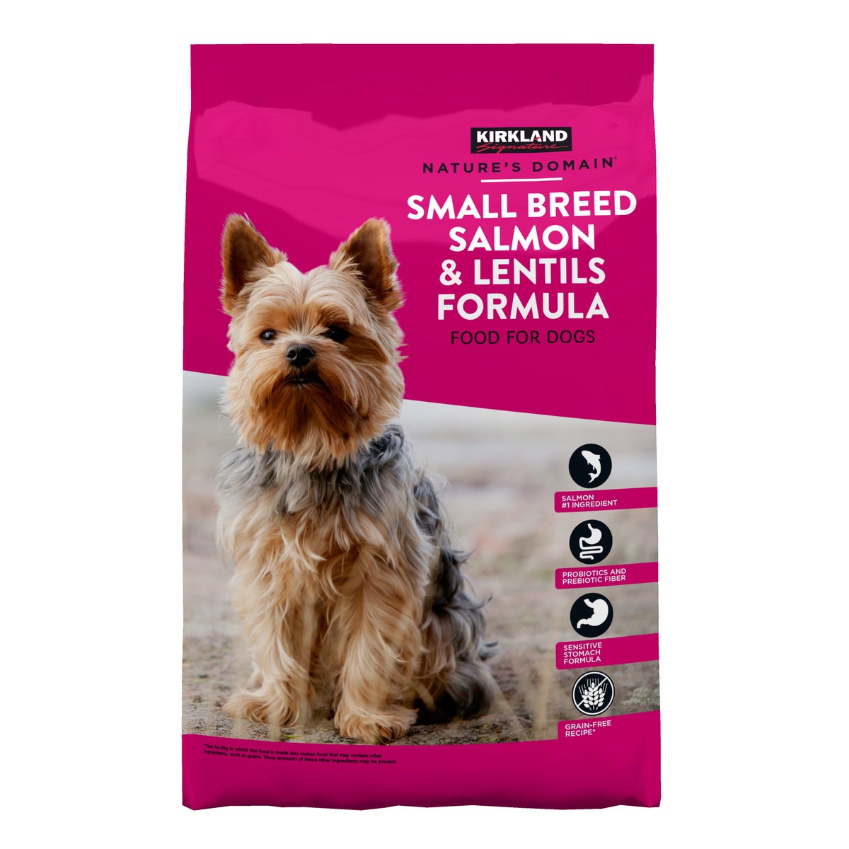 Kirkland Signature small breed salmon and lentil dog food 20 lb bag
