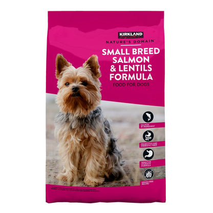 Kirkland Signature small breed salmon and lentil dog food 20 lb bag