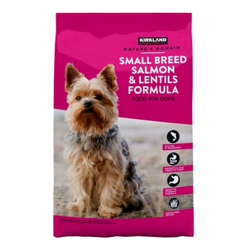 Kirkland Signature Nature's Domain small breed salmon and lentil dog food 20 lb bag