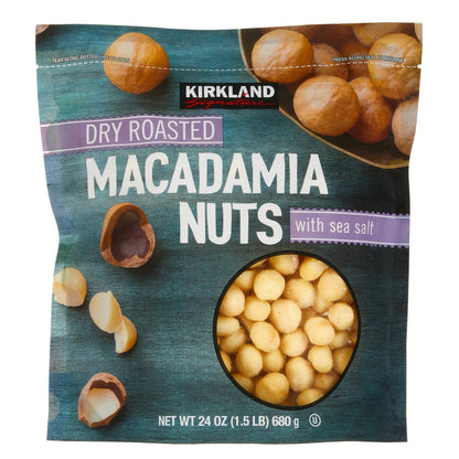Kirkland Signature dry roasted macadamia nuts 1.5 lb bag