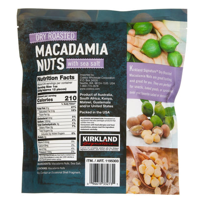 Sea salt macadamia nuts packaged for snacking