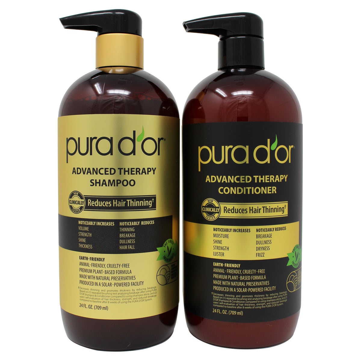 Pura d'or anti-hair thinning shampoo and conditioner set